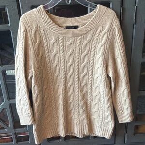 J. Crew Cable Knit Cream Sweater